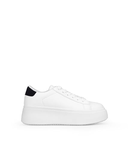 BOSANOVA Zapatillas Blancas con Detalle de Pieza Trasera a Contraste y Ligera Suela Lisa de...