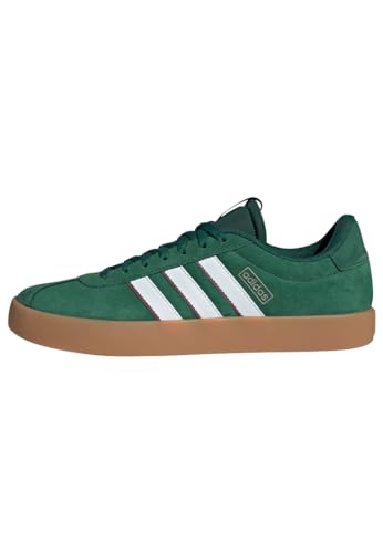 adidas Hombre VL Court 3.0 Shoes, Dark Green/Cloud White/Burgundy, 42 2/3 EU