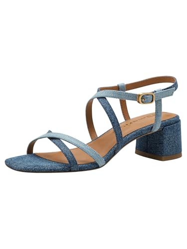 Tamaris Sandalette Damen Vegan Elegant, Denim Comb, 41 EU