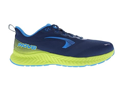 INOV8 Tenis Roadfly para hombre, Azul marino/azul/lima, 42.5 EU