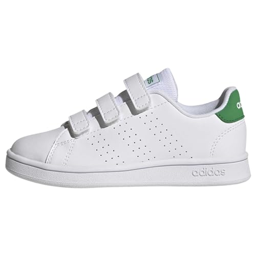 adidas Advantage Court Lifestyle Hook-and-loop Shoes, Zapatillas Unisex niños, Ftwr White Green...