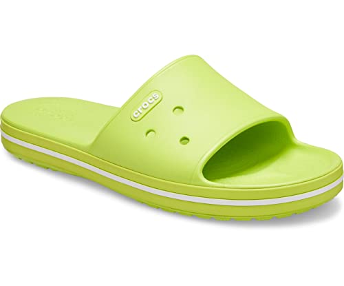Crocs Crocband III Slide, Sandalias deslizantes Unisex Adulto, Ponche De Lima/Blanco, 38-39 EU