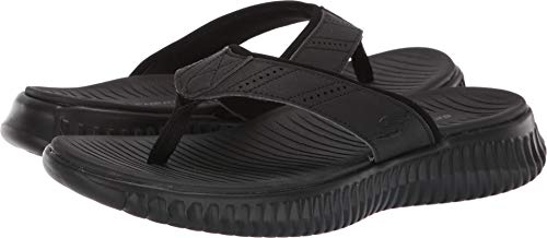 Skechers Elite Flex Bluwik - Sandalias cómodas de espuma viscoelástica para hombre, Black, 43 EU
