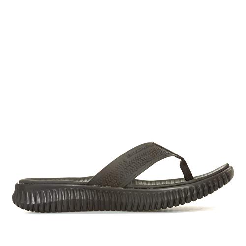Skechers Elite Flex-Coastal Mist, Chanclas Hombre, Negro (BBK Black Synthetic/Mesh/Trim), 45 EU