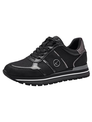 Tamaris Zapatillas Veganas para Mujer, Negro Combinado, 38 EU