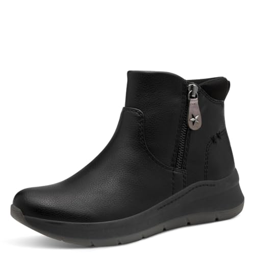Jana Botas planas veganas de moda para mujer, Negro, 39 EU