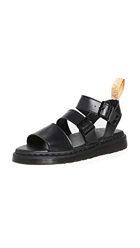 Dr. Martens Unisex Vegan Gryphon Strap Sandal, Black Felix Rub Off, 15 Women/14 Men