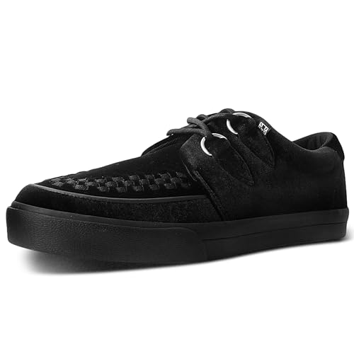 T.U.K. Vegan Creeper Sneaker - Zapatos Hombre y Mujer - Color Black Velvet - Zapatos con Cordones...