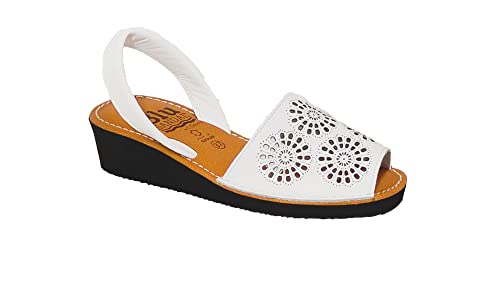 Avarca MENORQUINA SANDALIA SEÑORA CUÑA PIEL 3471AV (BLANCO, numeric_39)