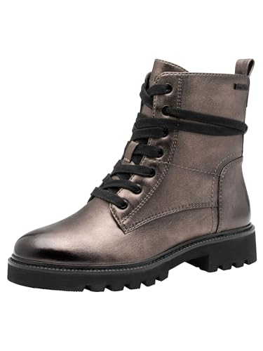 Jana Botas de encaje para mujer Flat TEX + botas veganas de media longitud, Pewter, 37 EU, gris...