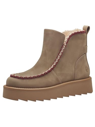 Tamaris Botines Veganos de Forro Cálido para Mujer, Camello, 36 EU