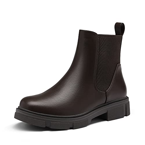 DREAM PAIRS Botas y Botines de Mujer con tacón Grueso,Size 36,Marrón,SDAB2205W-E