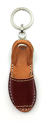franartPiel - Llavero avarca, menorquina, sandalia hecho en Piel Ubrique - Alta Calidad (Marrón)