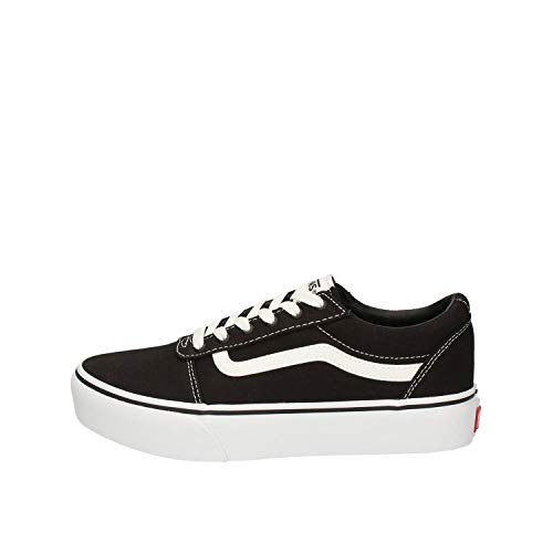 Vans Ward Platform, Zapatillas Niñas, Canvas Black White, 35 EU