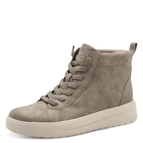 Jana Sneaker High Vegan, Bota a la Altura de la Pantorrilla Mujer, Gris, 37 EU