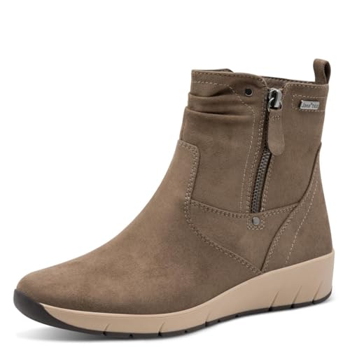 Jana Botas de mujer Flat Tex + Botas de moda vegana, gris, 37 EU