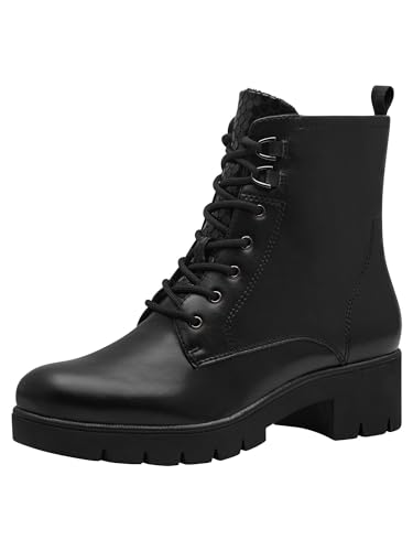 Tamaris Botines de Tacón para Mujer Veganos, Negro Mate, 41 EU