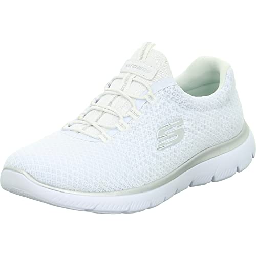 Skechers Summits, Zapatillas Mujer, White Mesh Silver Trim, 38 EU