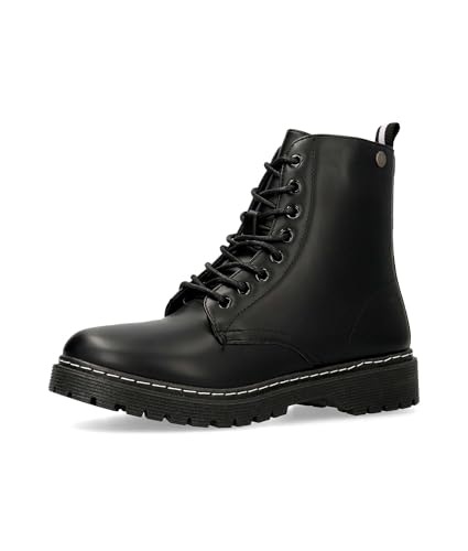ISTERIA Botines Militares Cordones Vegano - 37, Negro