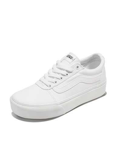 Vans Ward Platform, Zapatillas Mujer, Canvas White, 36 EU