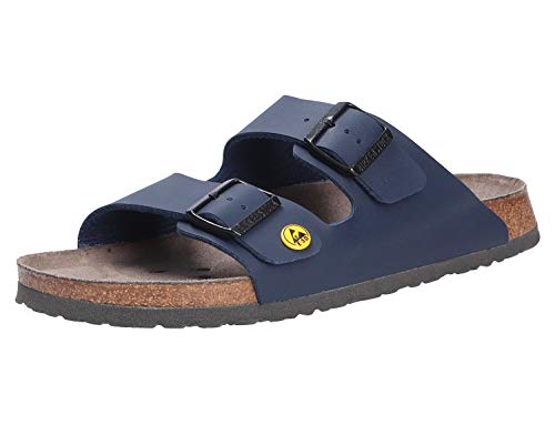 BIRKENSTOCK Arizona - Zapatillas de trabajo unisex Arizona, antiestáticas, Birko-Flor, azul, 41 EU