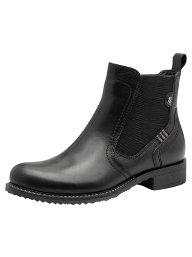 Tamaris Botas Chelsea para mujer 1-25821-45, piel negra, talla 40 EU, piel negra, 40 EU