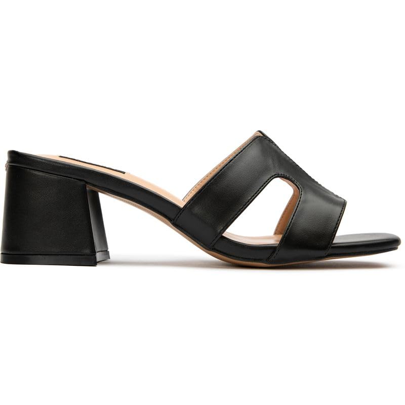 V.Gan Sandalias veganas Bok con tacón mule, NEGRO, 10 US