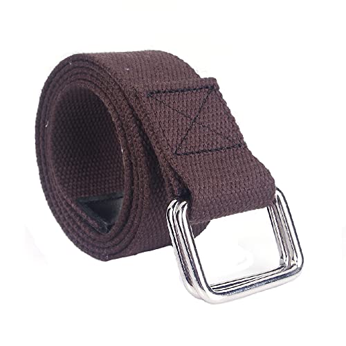 SEIWEI Cinturón de lona trenzado, cinturón elástico de hebilla de doble anillo de 110 cm,...