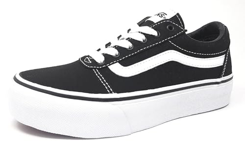 Vans Ward Platform, Zapatillas Niñas, Canvas Black White, 35 EU