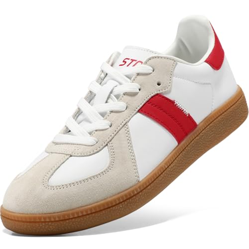STQ Zapatillas Mujer Casual Fashion Ligero Cordones Ortopédicos Entrenamiento Plano Elegante Bajo...