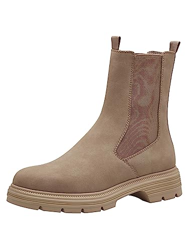 Tamaris Botines Chelsea Veganos para Mujer, Camello, 36 EU