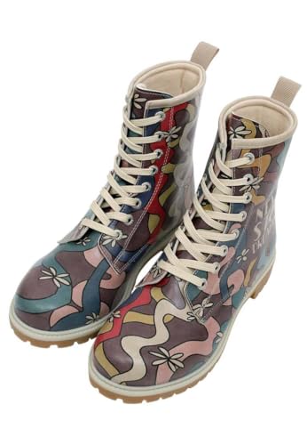 Women Vegan Leather Multicolor Long Boots - Never Stop Dreaming Design