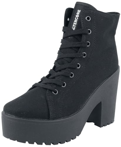 Altercore Roca Vegan Mujer Tacón Alto Negro Textil