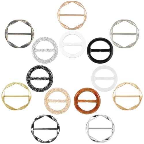 Nogeqi 14 hebillas de cinturón para mujer, clip redondo para cardigan, clips redondos para ropa,...