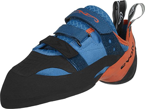 Evolv Shaman - Zapatillas de Escalada, Color Azul y Naranja
