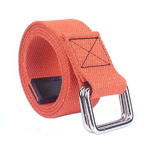 SEIWEI Cinturón de lona trenzado, cinturón elástico de hebilla de doble anillo de 110 cm,...