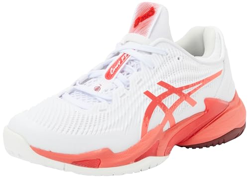 ASICS Court FF 3 Novak, Sneaker Hombre, Blanco/Rojo ELÉCTRICO, 39 EU
