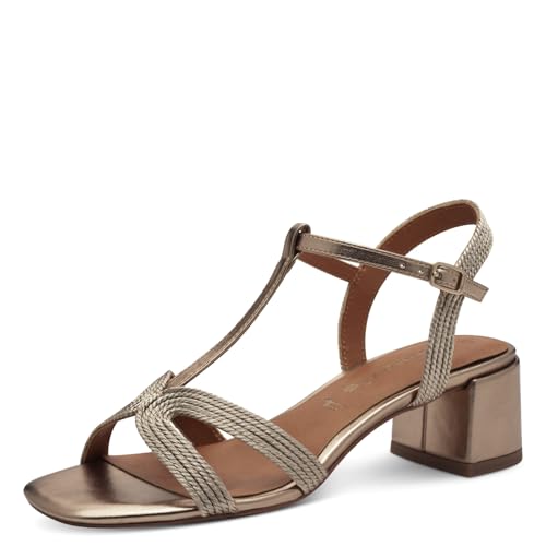 Tamaris Damen 1-28244-44, Sandalia con talón Mujer, Bronce, 39 EU