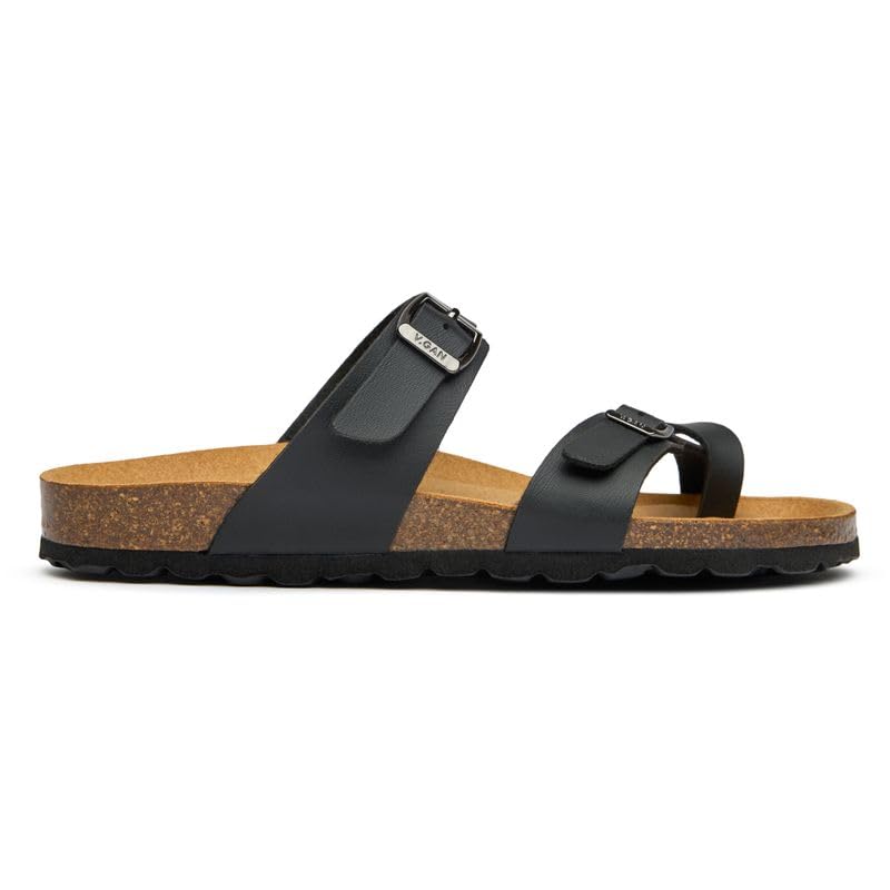 V.GAN Vegan Garlic Comfort Footbed Sandalias, Negro , 41 EU