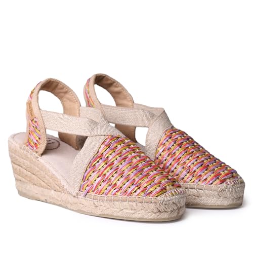 TONI PONS Alpargata Vegana de Mujer en Rafia Multicolor - Terra-CS - Multicolor, 39 EU