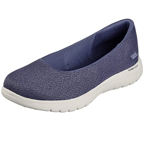 Skechers ON-THE-GO FLEX WONDEROUS, Zapatos de tacón para Mujer, Navy Textile/Trim, 40 EU