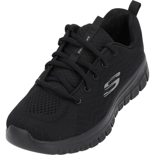 Skechers Graceful Get Connected Regular, Zapatillas Mujer, Black Mesh Trim, 37 EU