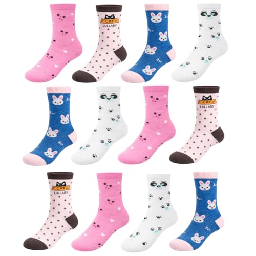 Nakloe - 12 pares - Calcetines niña - Calcetines colores bebe - Algodon y transpirables (FR/ES,...