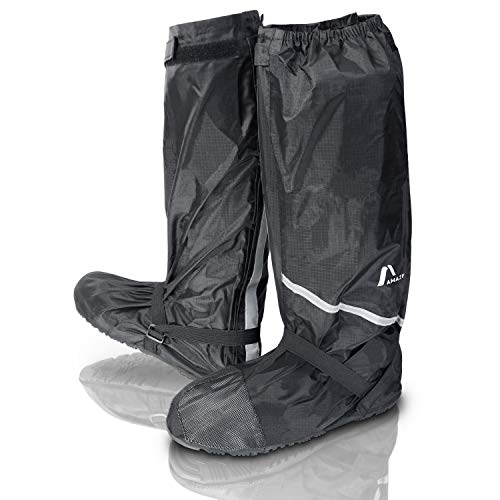 Amazy Cubre Zapatos para Lluvia (Talla 38/39 | Largos) Cubre Calzado Antideslizantes con reflectores...