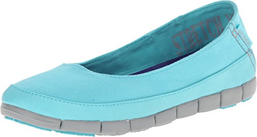 Crocs Suela elástica Plana para Mujer, Pool Gris Claro, 33/34 EU