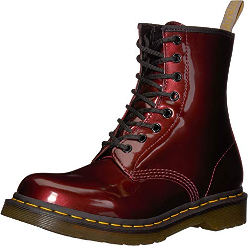 Dr. Martens 1460 W Vegan Chrome, Botines Mujer, Rojo (Oxblood 601), 36 EU