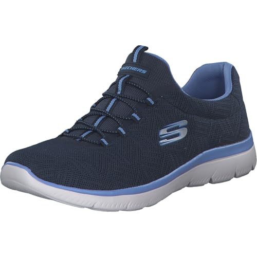 Skechers Mujer Summits Artistry Chic Zapatillas, Navy Mesh/Blue Trim, 39 EU