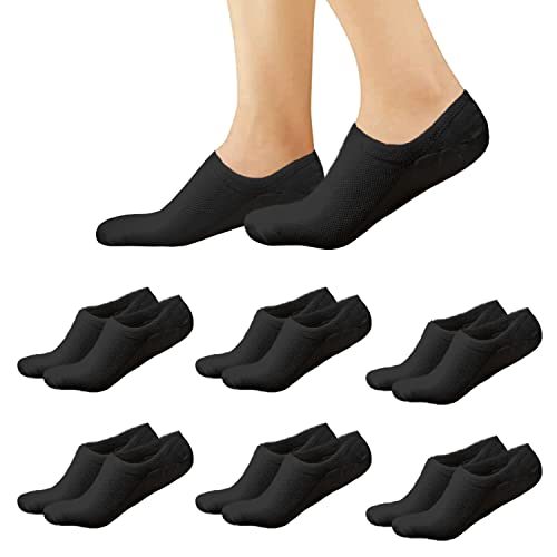 Nakloe - Pack 6 - Calcetines invisibles hombre - Pinkies hombre - Calcetines negros hombre - Con...