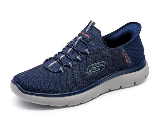 Skechers Hombre Summits High Range Zapatillas, Navy Mesh/Trim, 44 EU
