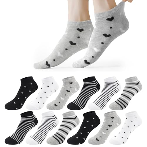 Libella 12 Pares Calcetines Tobilleros Deportivos para Mujer 35-38 Calcetines Cortos Algodon Mujer...